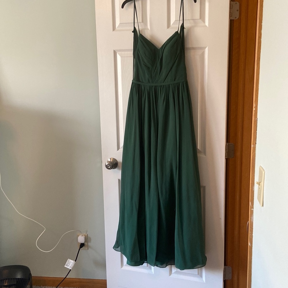 Azazie Bridesmaid Dress in Dark Green. Style Cora